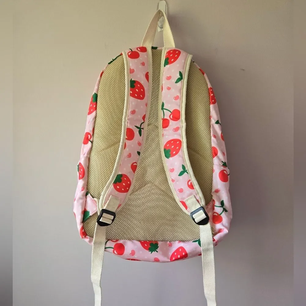 Strawberry & Cherry Print Backpack Set